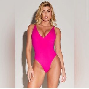 Elegant Fuchsia One Piece Swimsuit